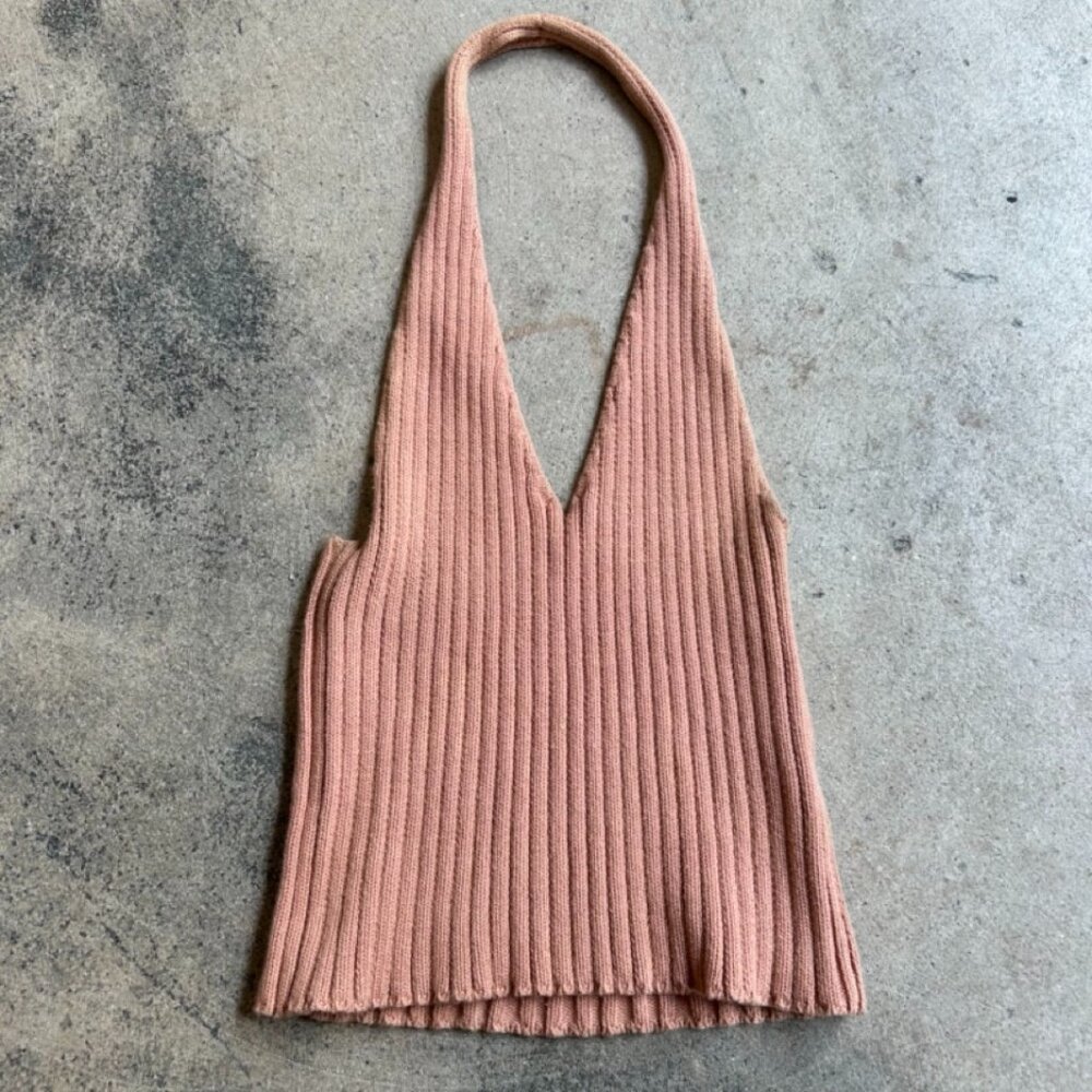Light pink boho Tan halter top